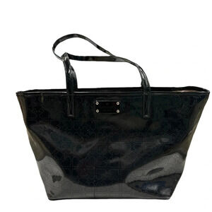 Black Patent Leather Tote Bag